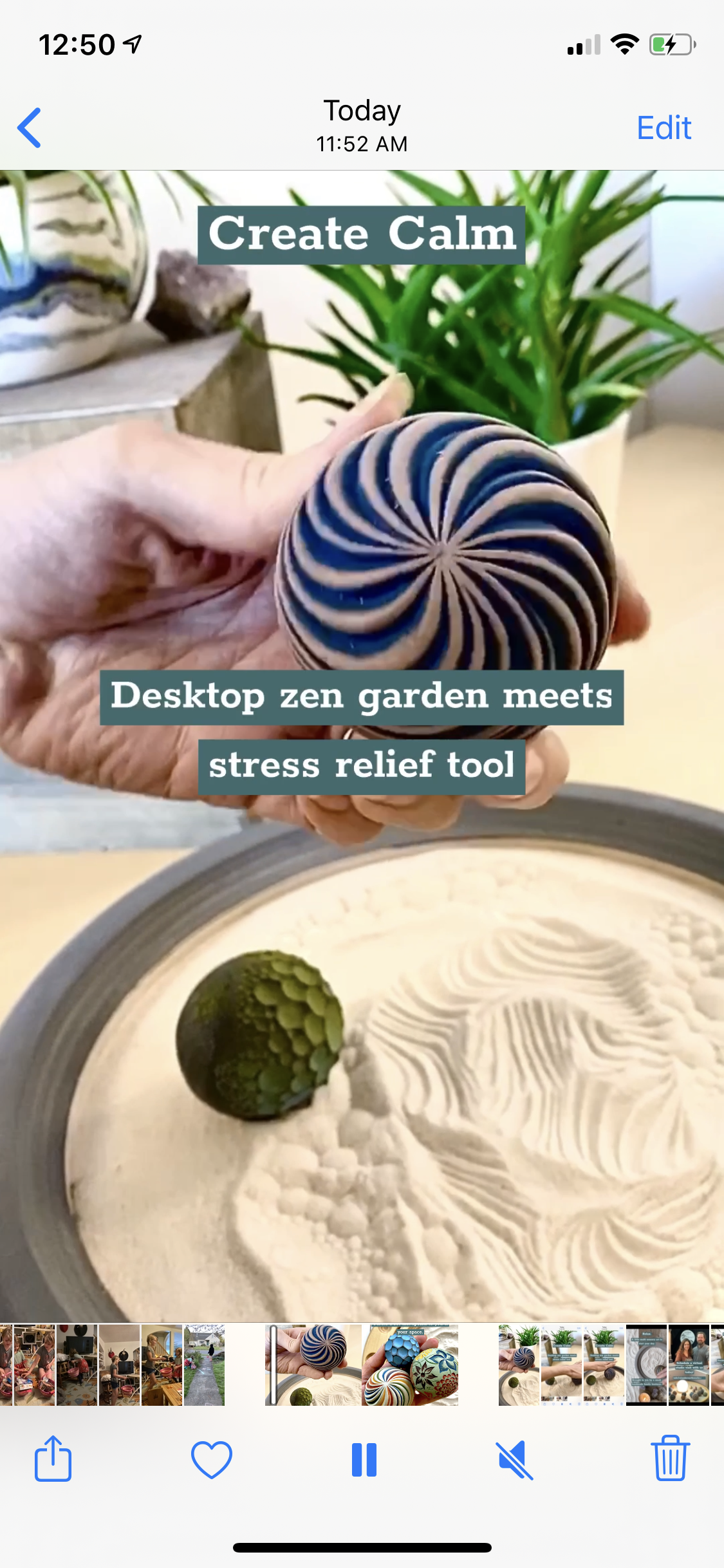 A desktop sand garden styled for a calm home or office setting
