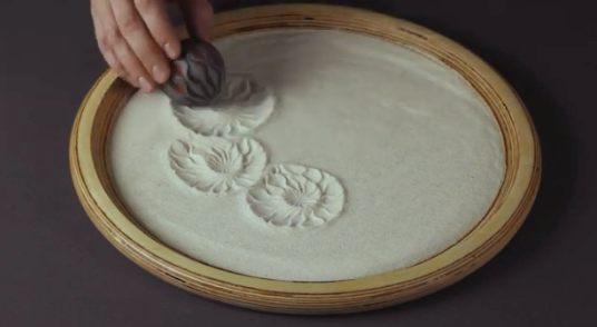 Sensory Sand Play to Support Stress Relief: Ammonite Circles Sand Patterning Technique