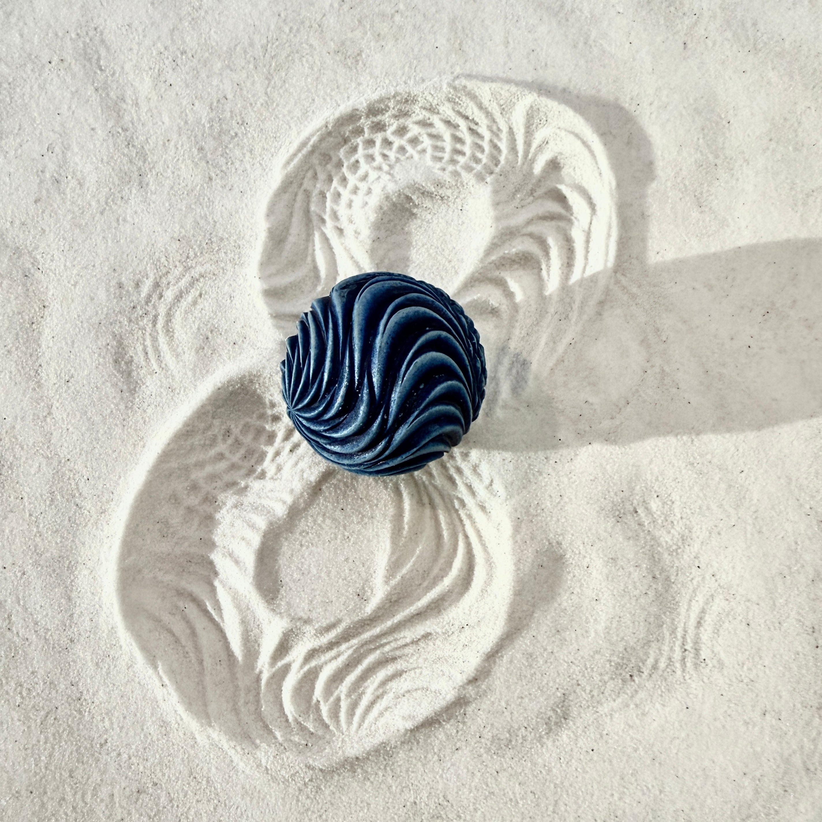 Bloom | Sand Sphere | Ready-to-Ship | Blue/Ink – Olander Earthworks