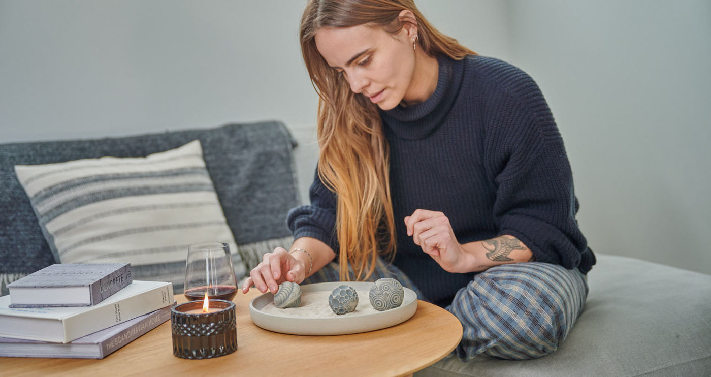 Olander sculptural forms used to create tactile sand patterns
