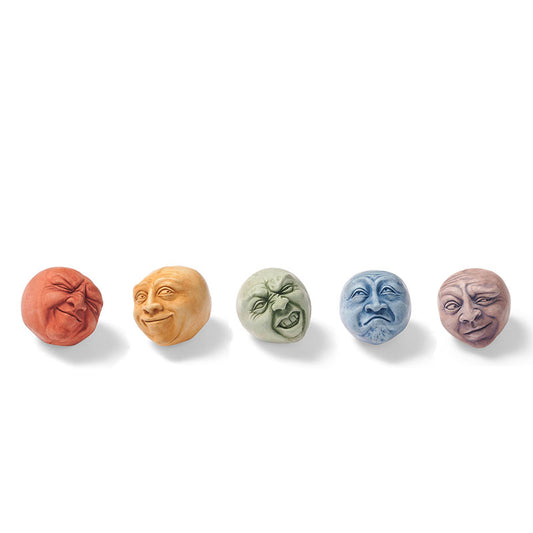 Playful Concrete Tabletop Heads | Rainbow Group of 5