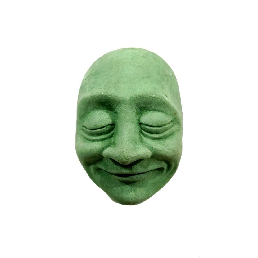 Wall-Hanging Decor | Concrete Sculpture | Bliss Face in green