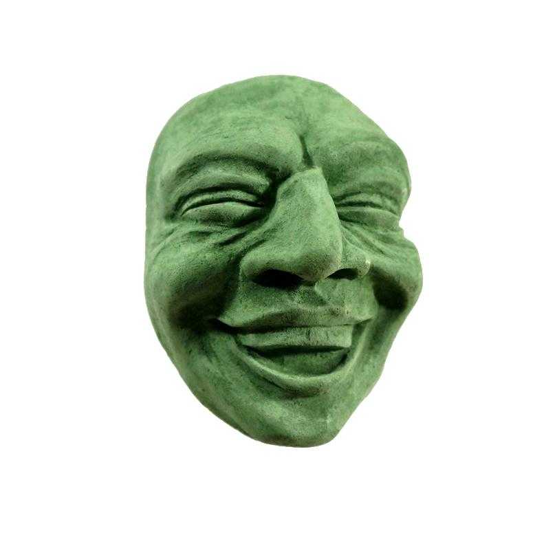 Wall-Hanging | Concrete Art | Laughing Face | Green