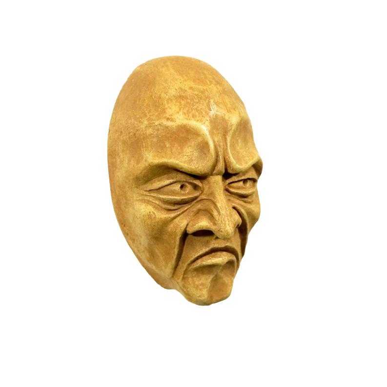Grumpy Person | Small Face Sculpture | Mustard