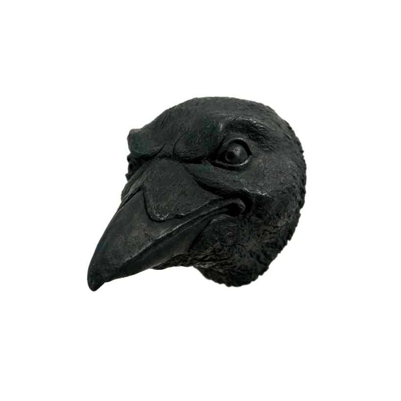 Cement Raven Head | Gothic Decor