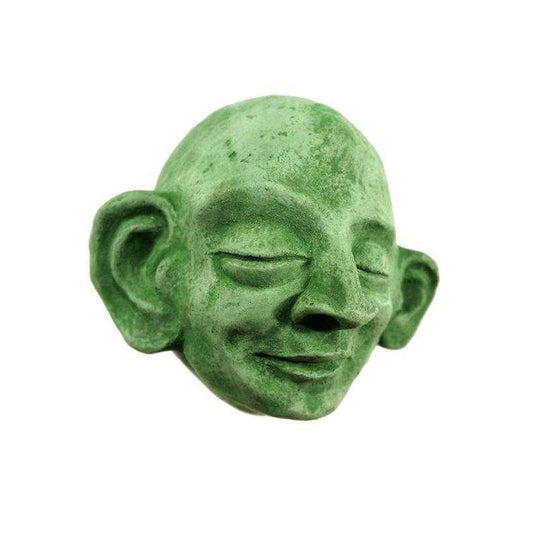 Small Sculpture | Listen Face in Green