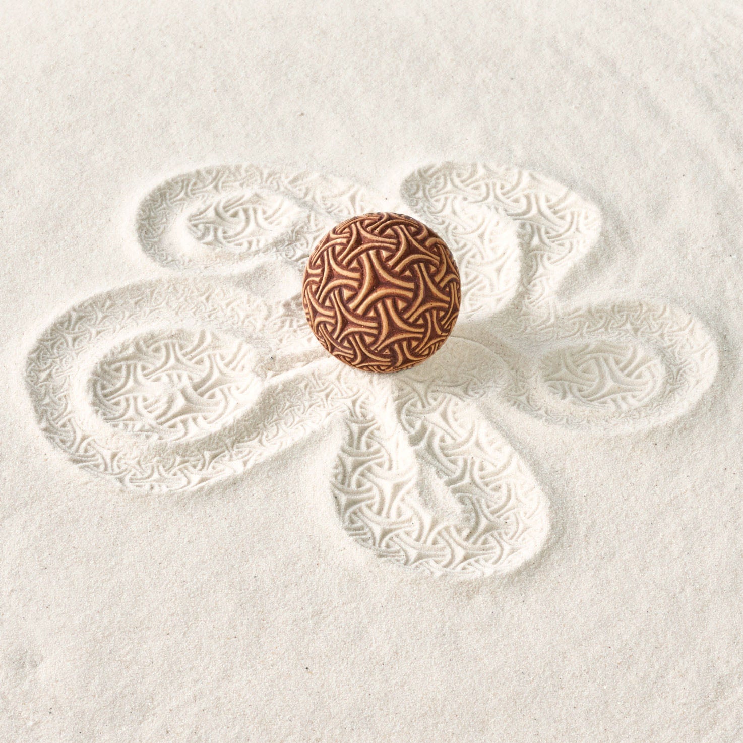 texture sand sphere making patterns in a zen sand garden