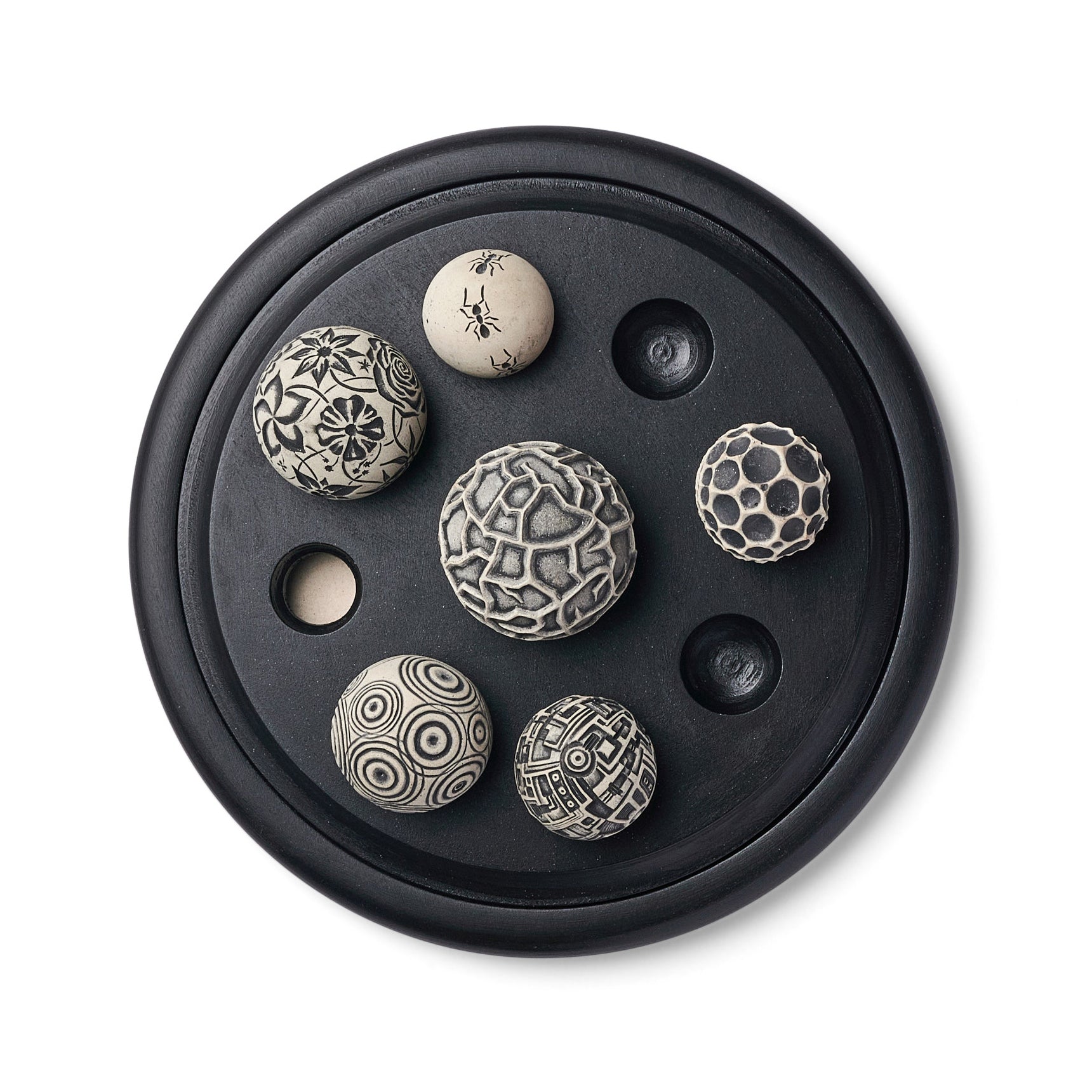 black sand tray cover and sphere holder for 12 inch circular wonderscape