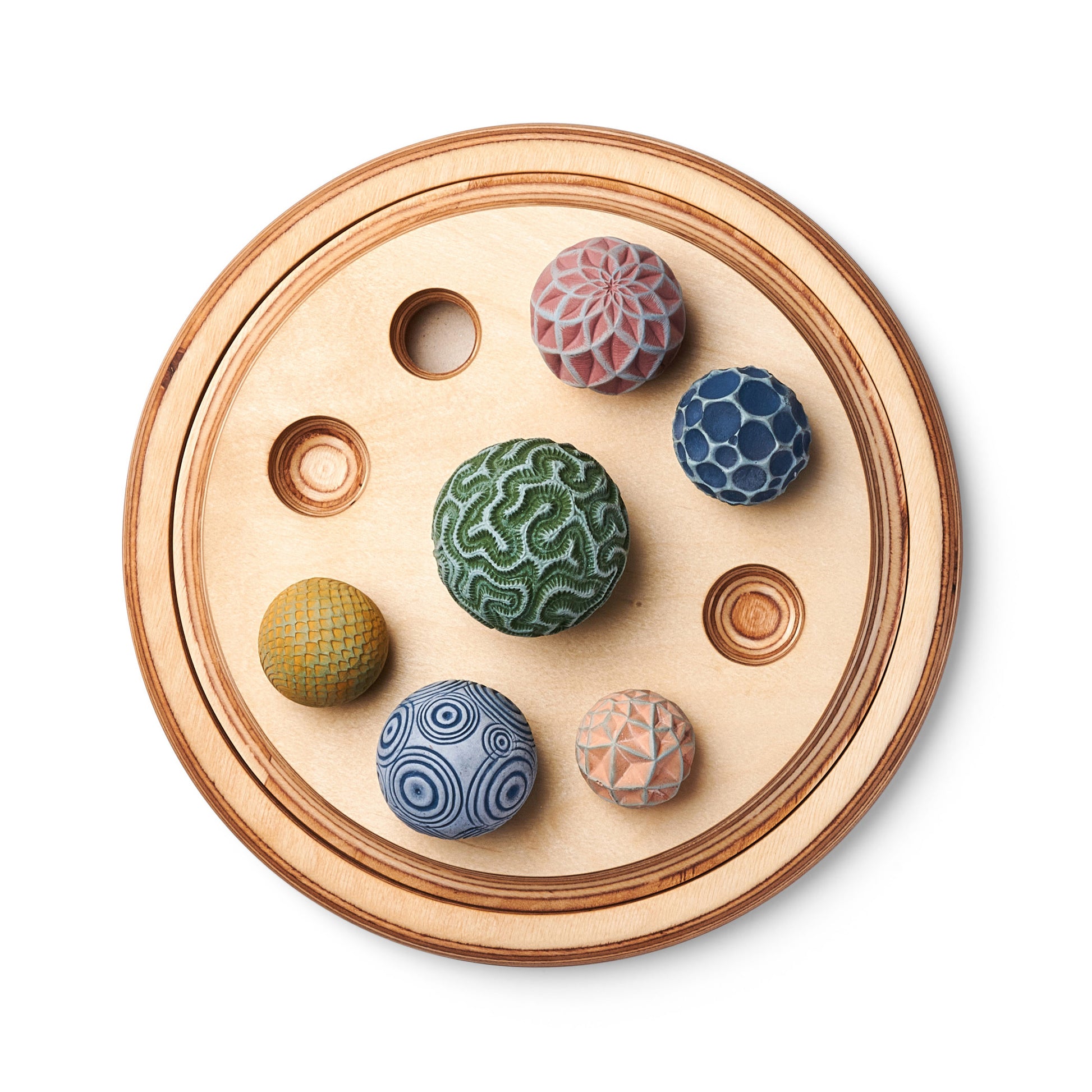 natural circular sand tray cover and sphere holder for 12 inch wonderscape